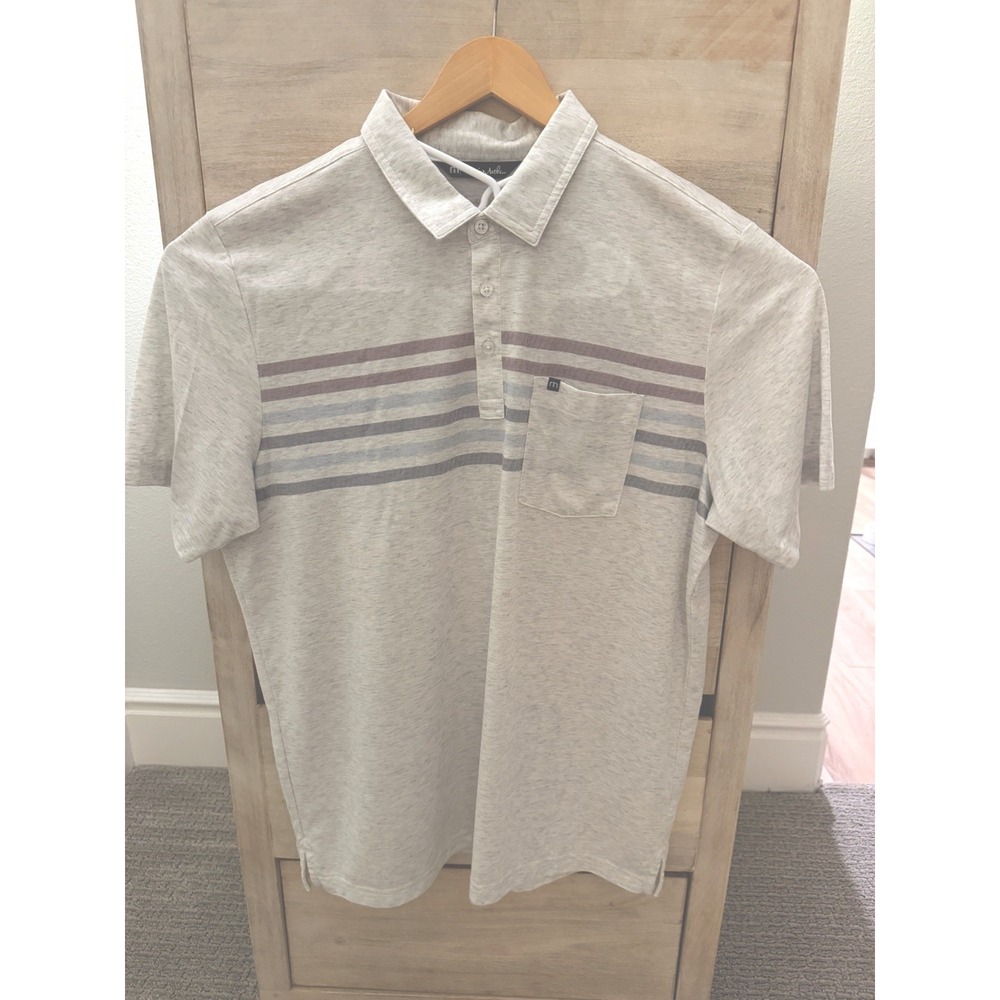 NWT Travis Mathew  Polo Shirt Mens XL Gray Performance Golf Short Sleeve